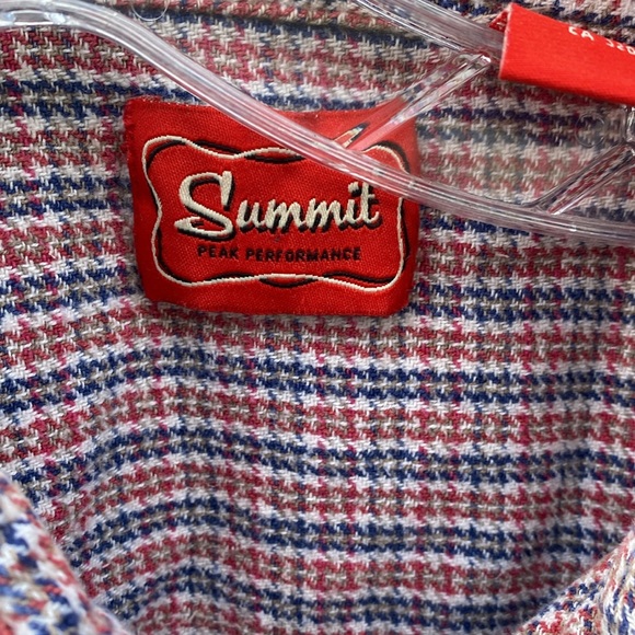 Summit Button Down Shirt Blue And Red Size XL Cotton - Picture 4 of 5